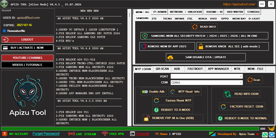 Apizu Tool Activation for (3 Months)